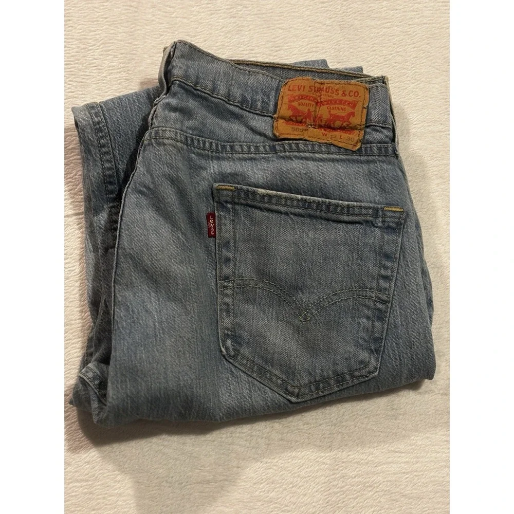 Levi's 505 Men's 33x30 Blue Straight Jeans Classic Fit Zip‎ Pockets Blue Denim